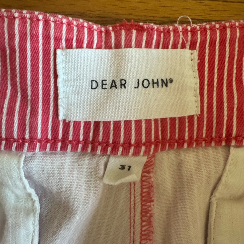Dear John Women's Pink and White Striped Shorts - Picture 2 of 4